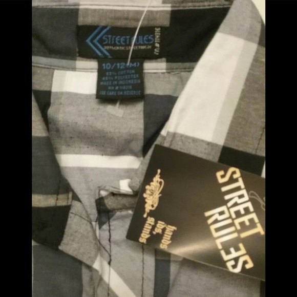 Street Rules Button Down Size 10/12 M Short Sleeve - Picture 4 of 4